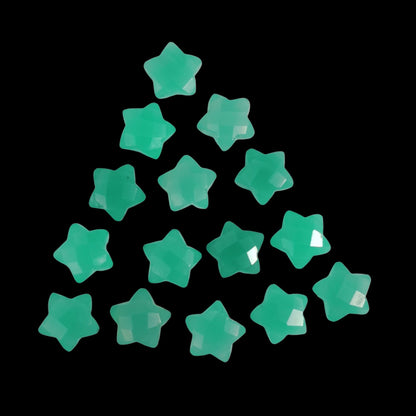 2 Pieces Natural Chrysoprase Chalcedony Faceted Star Shape Gemstone Briolette, Size 10mm, Hand Carved Gemstone , Jewelry Making, SKU BBI109