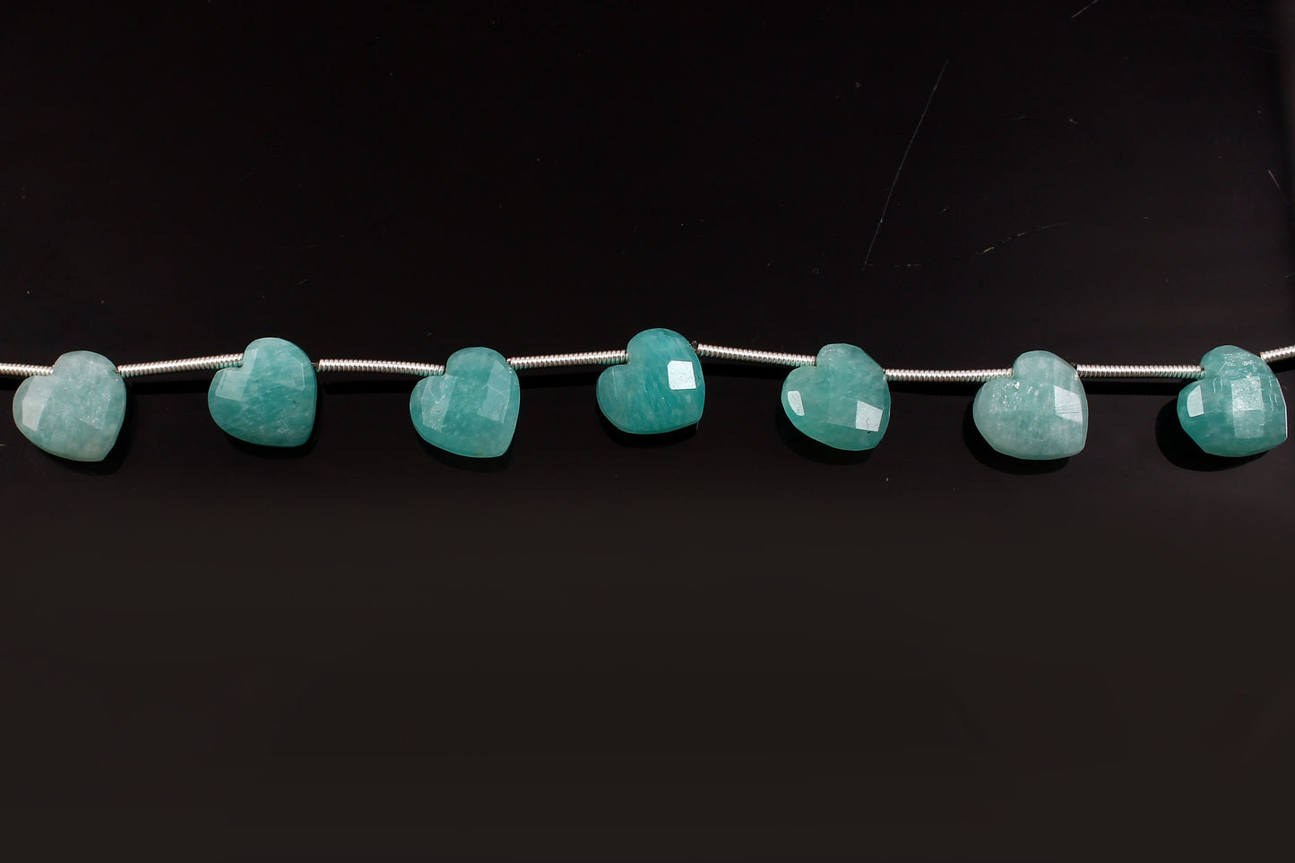 Natural 10mm Blue Amazonite Gemstone Heart Beads Necklace, Faceted Amazonite Gemstone Necklace Birthday Gift
