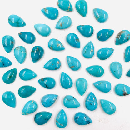 Natural Arizona Turquoise Pear Shape Gemstone CALIBRATED Loose Stone Cab, Pear Jewelry Making Cabochons Semi Precious Cab Size 8x12mm