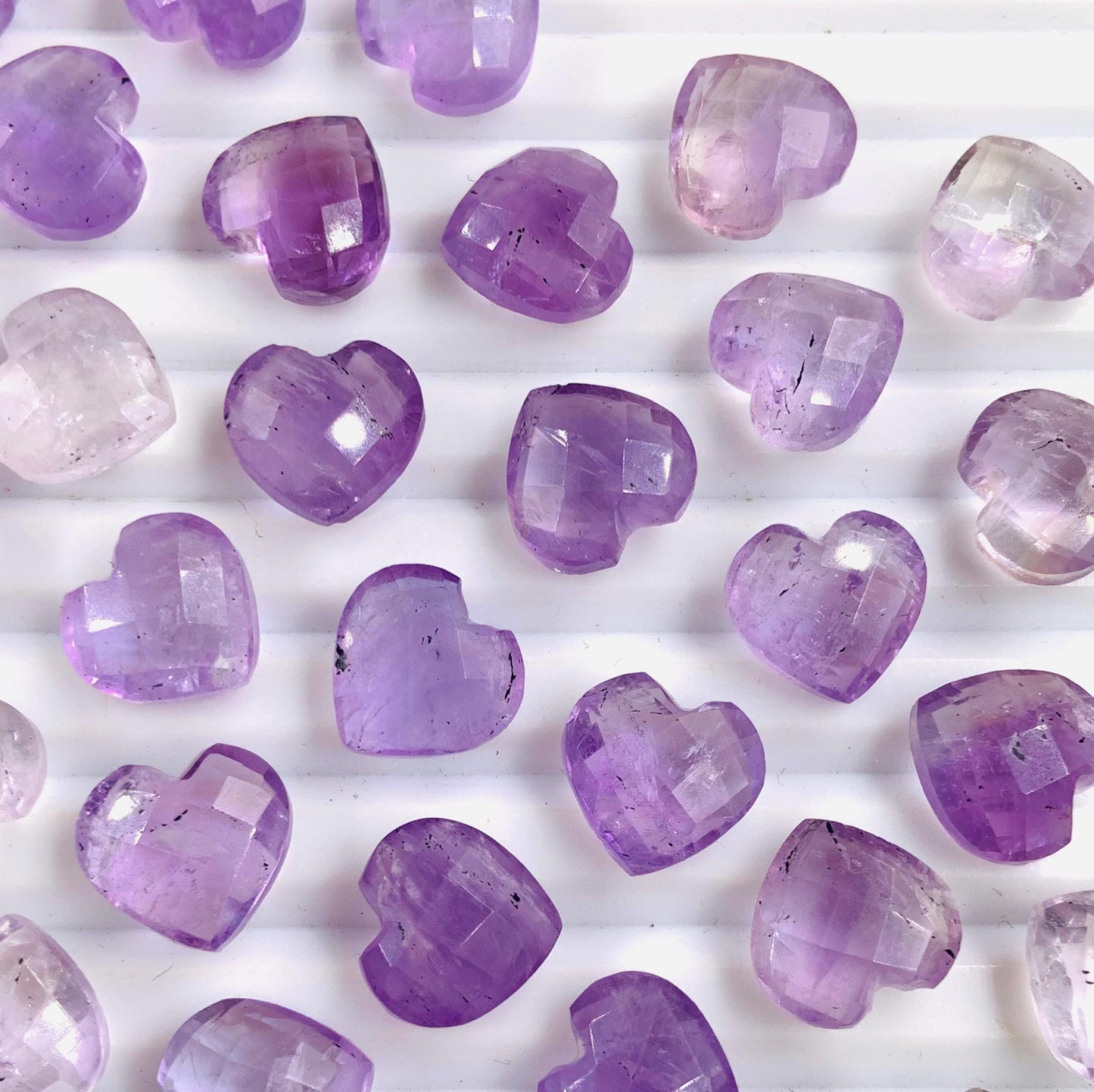 10 Pieces Natural Pink Amethyst Faceted Carved Heart Loose Gemstone Beads , Carved Heart Shape Beads Briolette, Jewelry Making, SKU-BBI327