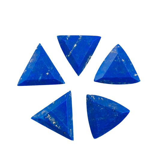 5 Pieces Natural Lapis Lazuli Faceted Triangle Shape, Lapis Lazuli Gemstone Briolette, Lapis Lazuli Fancy Shape Briolette, SKU- BBI932
