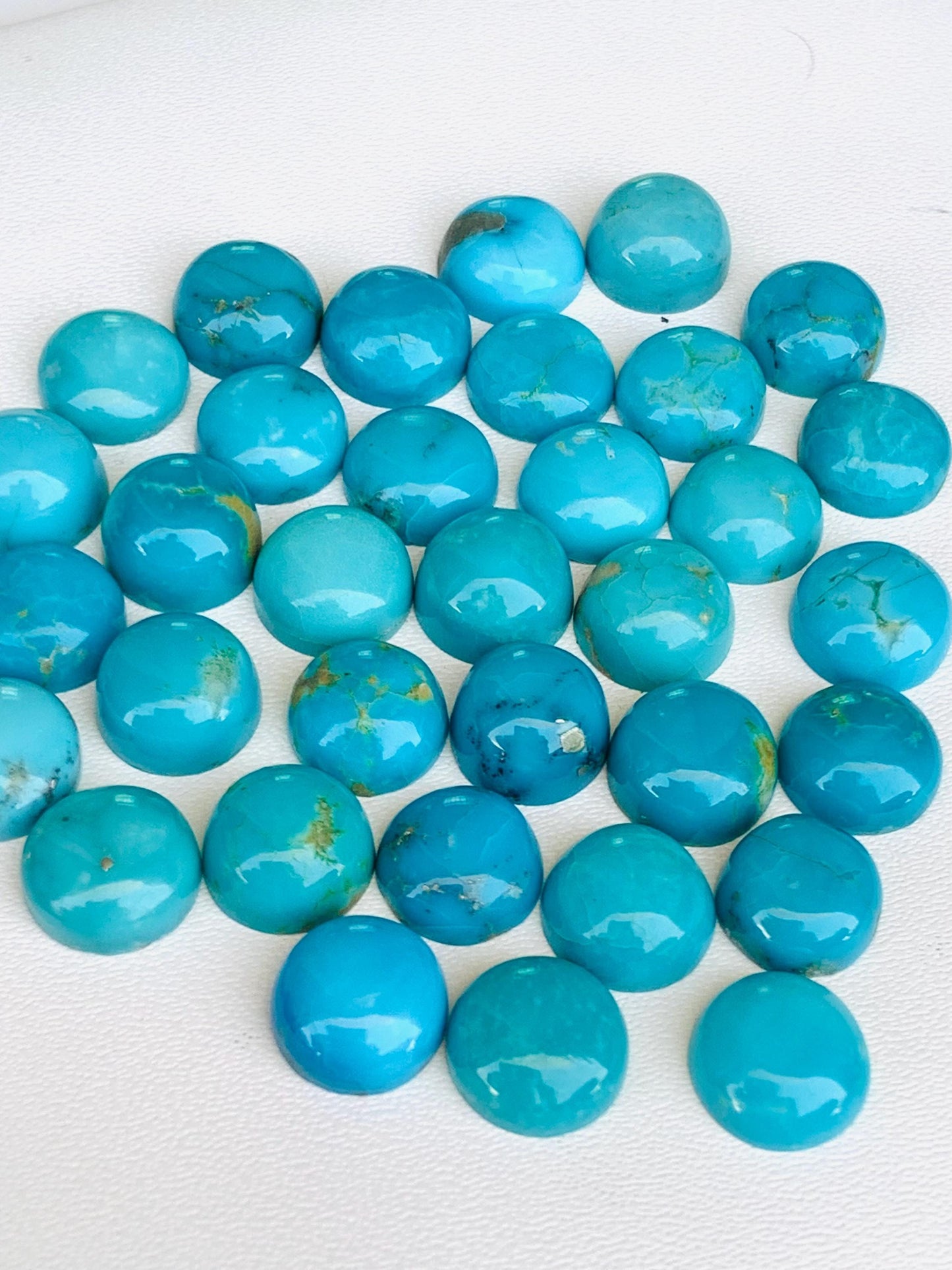 Natural Arizona Turquoise Smooth Round Gemstone Cabochon, CALIBRATED Loose Stone Cab, Round Jewelry Making Cabochon Semi Precious Cabochons