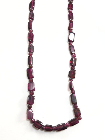 Natural 4x6mm-5x8mm pink Garnet Gemstone Chip Beads Necklace, Smooth Garnet Gemstone Necklace Birthday Gift