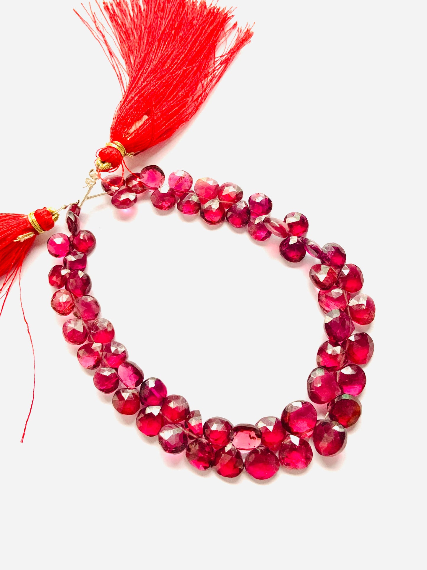 Natural Pink Rhodolite Garnet Faceted Heart Shape Beads Garnet Briolette Garnet Heart bead size 7mm to 12 mm gemstone beads