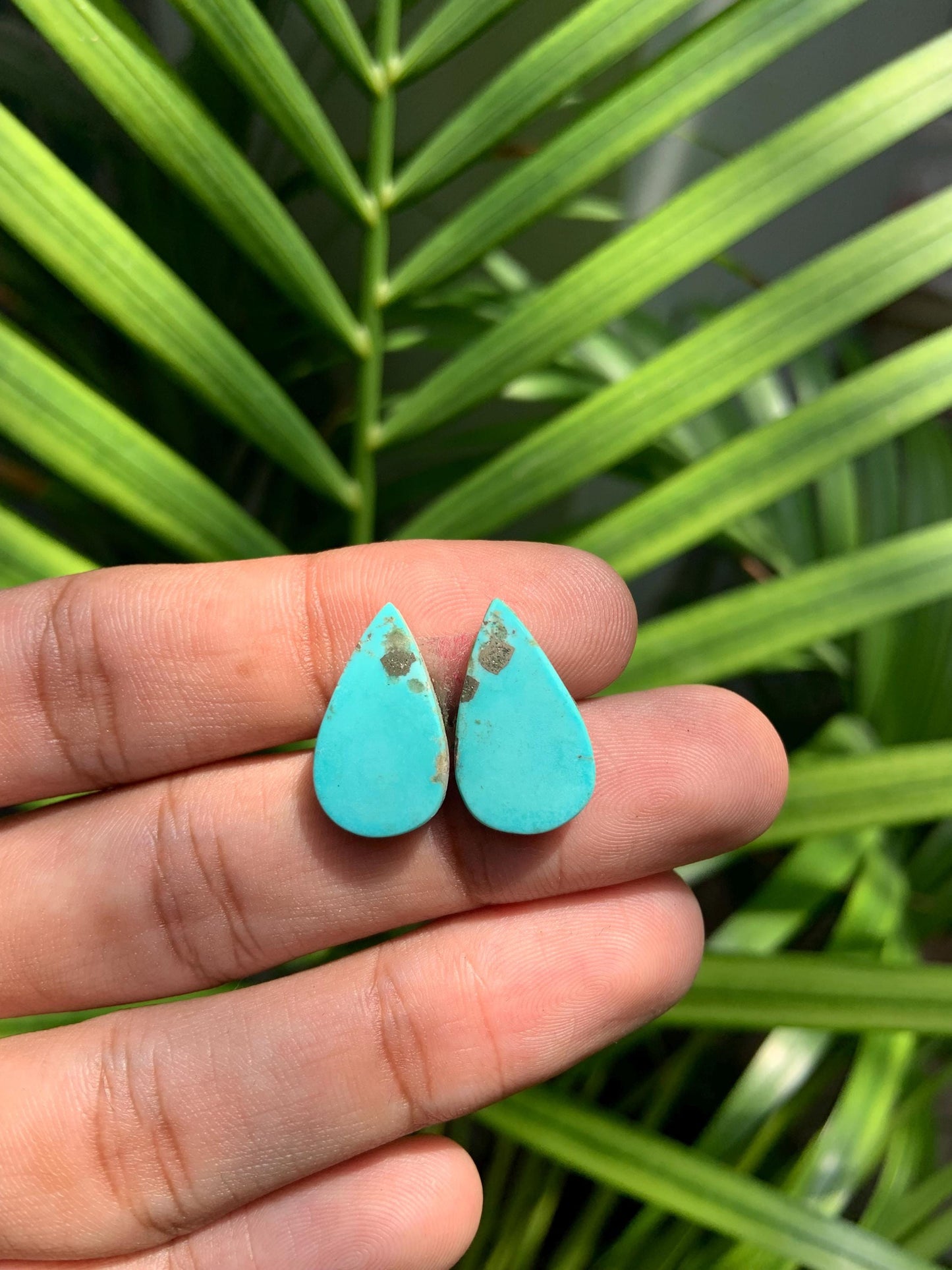 Natural Arizona Turquoise Matched Pair Cabochon Turquoise Pair Gemstone, Loose Gemstone, Earring making gemstone, Semi Precious Cabochons