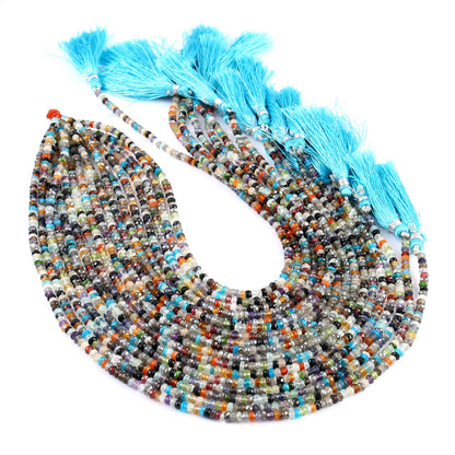 AAA Natural Multi Gemstone Faceted Rondelle Beads , Semi Precious Gemstone Beads Rondelle ,Faceted beads , 4mm 13 Inch SKU-BBI669
