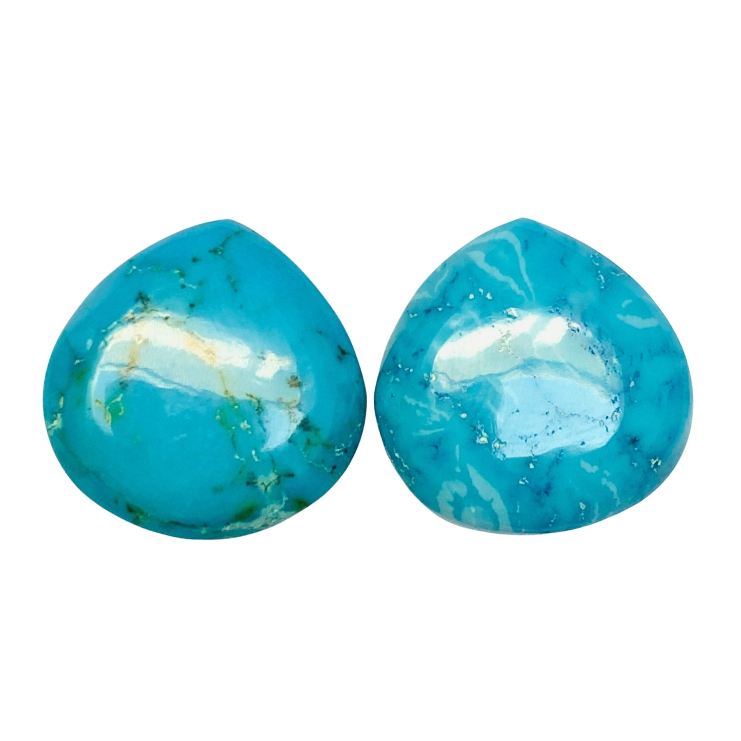 1 Pair Howlite Turquoise Smooth Heart Shape Gemstone, Size 18X18mm, Matching Pair Briolette, Earring Making Gemstone , SKU - BBI999