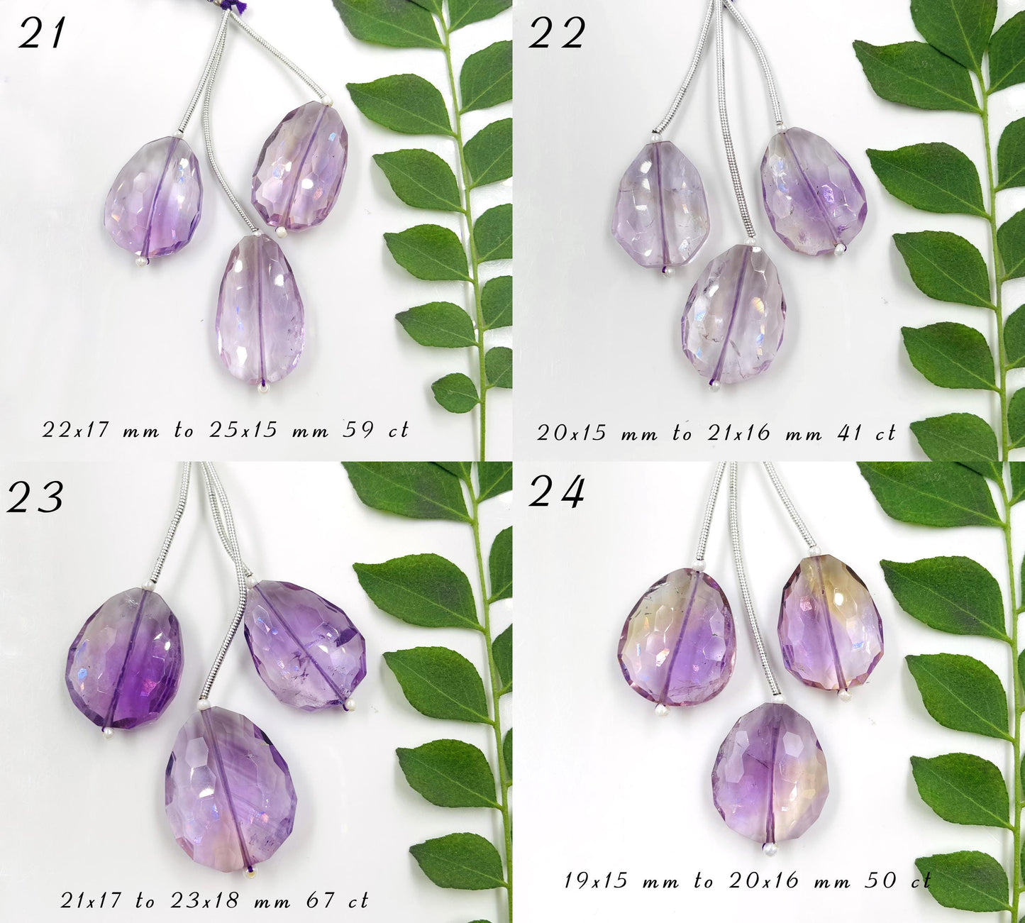 Natural Amethyst and Ametrine Faceted Free Form shape gemstone beads Straight drilled Free Form beads for jewelry making gift for her