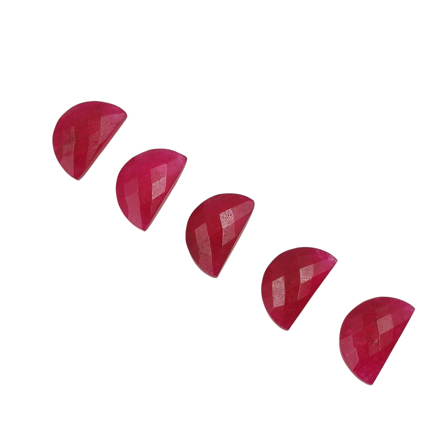 2 Pieces Red Wine Quartzite Faceted D' Shape Gemstone, Size 10mmx16mm, Carved Quartzite Briolette, Half Moon Shape Gemstone, SKU - 229