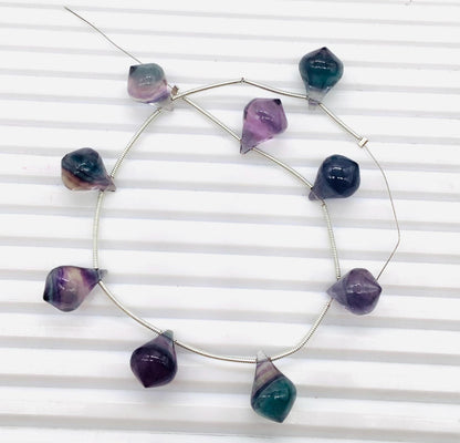 10 Pieces Natural Multi Fluorite Trolleite Slanted Smooth Gemstone Beads Size 12x17mm Trolleite for Jewelry Making BBI960