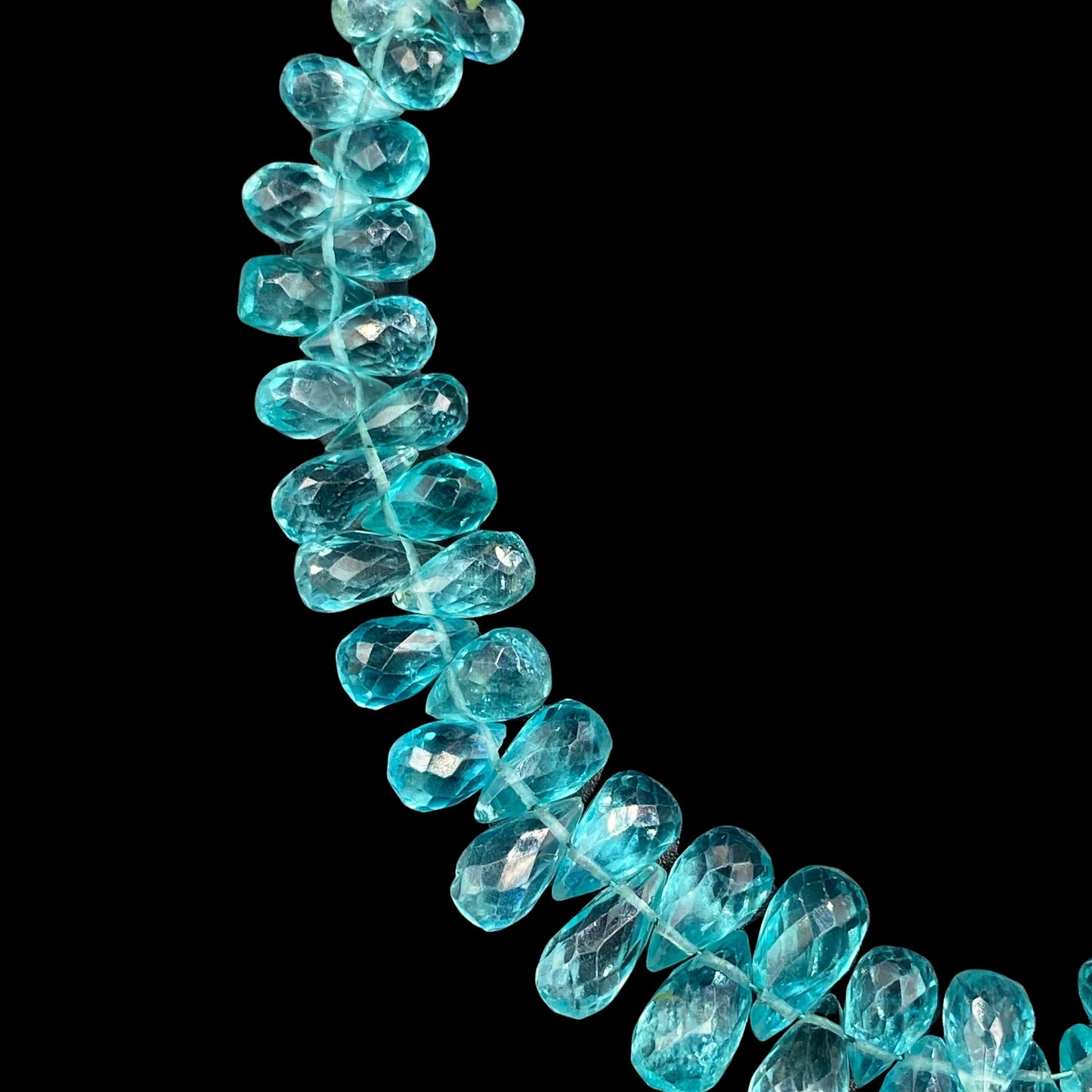 Natural Sky Blue Apatite Teardrop Briolette Beads , Apatite Semi Precious Gemstone Faceted Teardrop Graduation Beads , 3X5mm to 6X10 BBI797