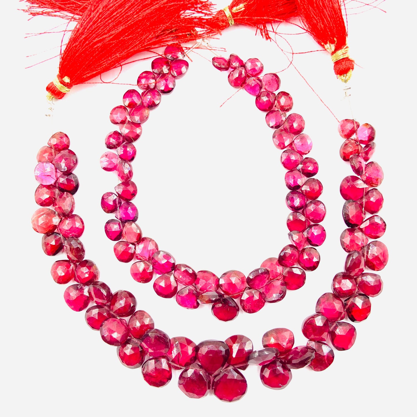 Natural Pink Rhodolite Garnet Faceted Heart Shape Beads Garnet Briolette Garnet Heart bead size 7mm to 12 mm gemstone beads
