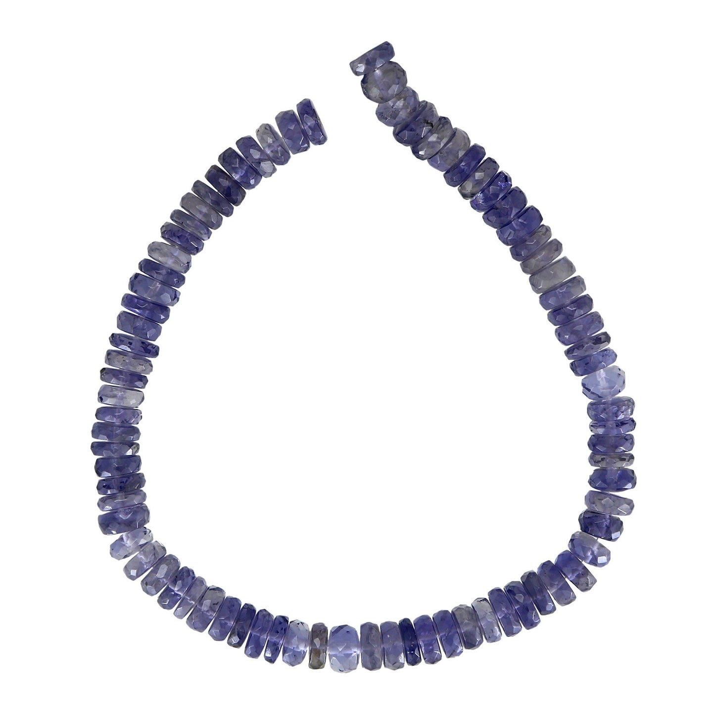 Blue Iolite Gemstone Necklace – 6mm Faceted Tyre Beads, Healing Jewelry for Women