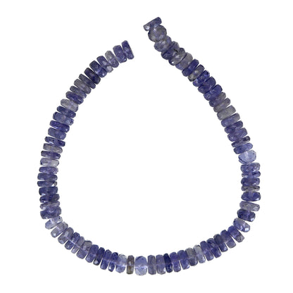 Blue Iolite Gemstone Necklace – 6mm Faceted Tyre Beads, Healing Jewelry for Women