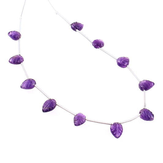 Natural Amethyst Leaf Gemstone Beads
