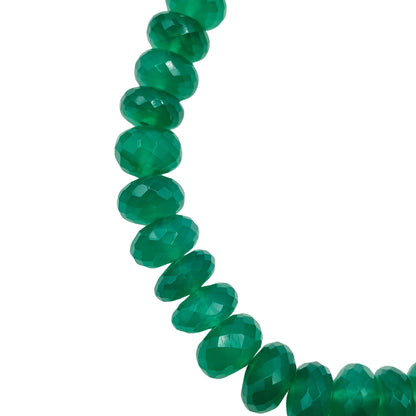 Green Onyx Faceted Rondelle Beads Necklace | Natural Gemstone Jewelry Beads