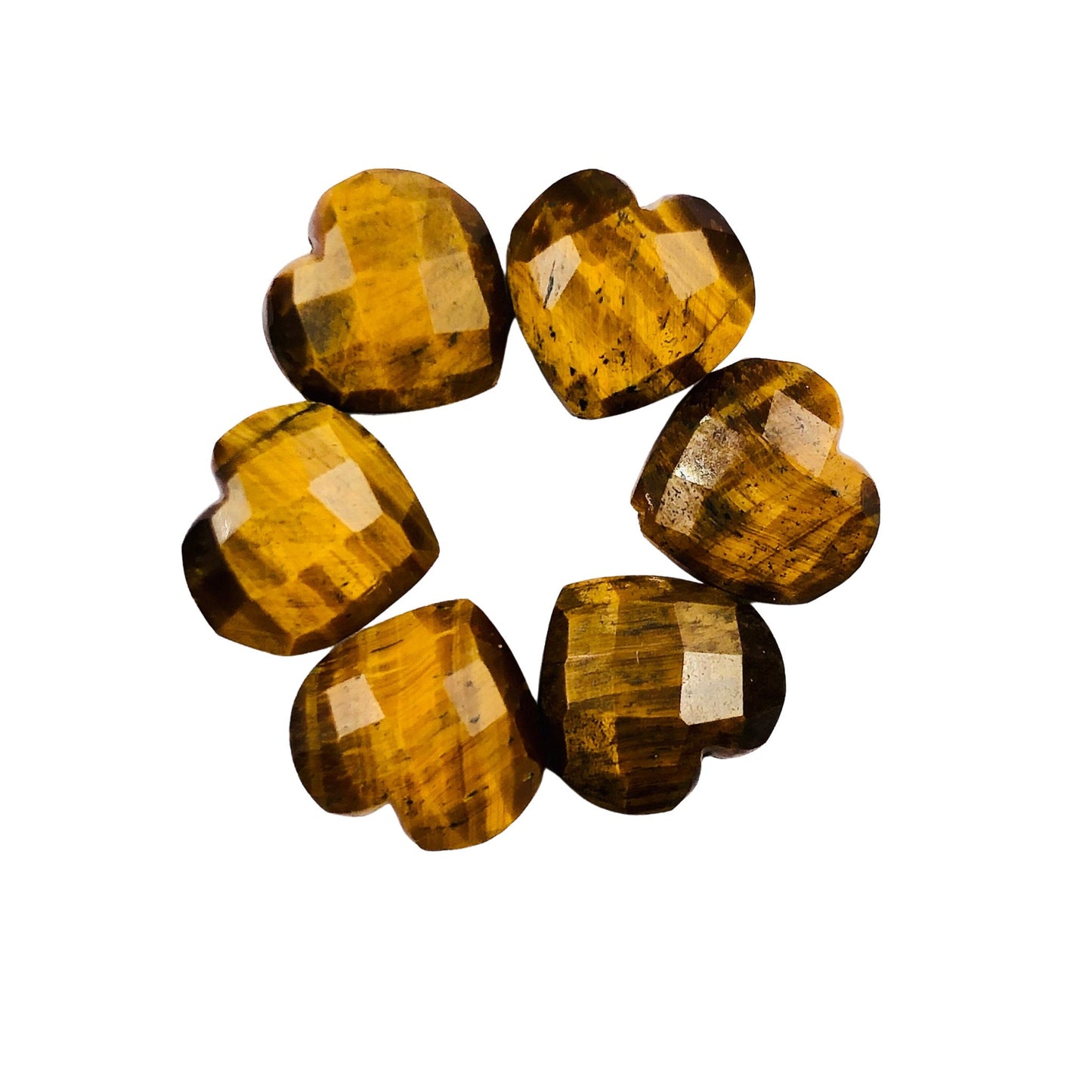 2 Pieces Natural Tiger Eye Faceted Heart Shape Gemstone, Size 10mm, Hand Carved Briolette, Loose Gemstone For Jewelry Making , SKU - BBI308