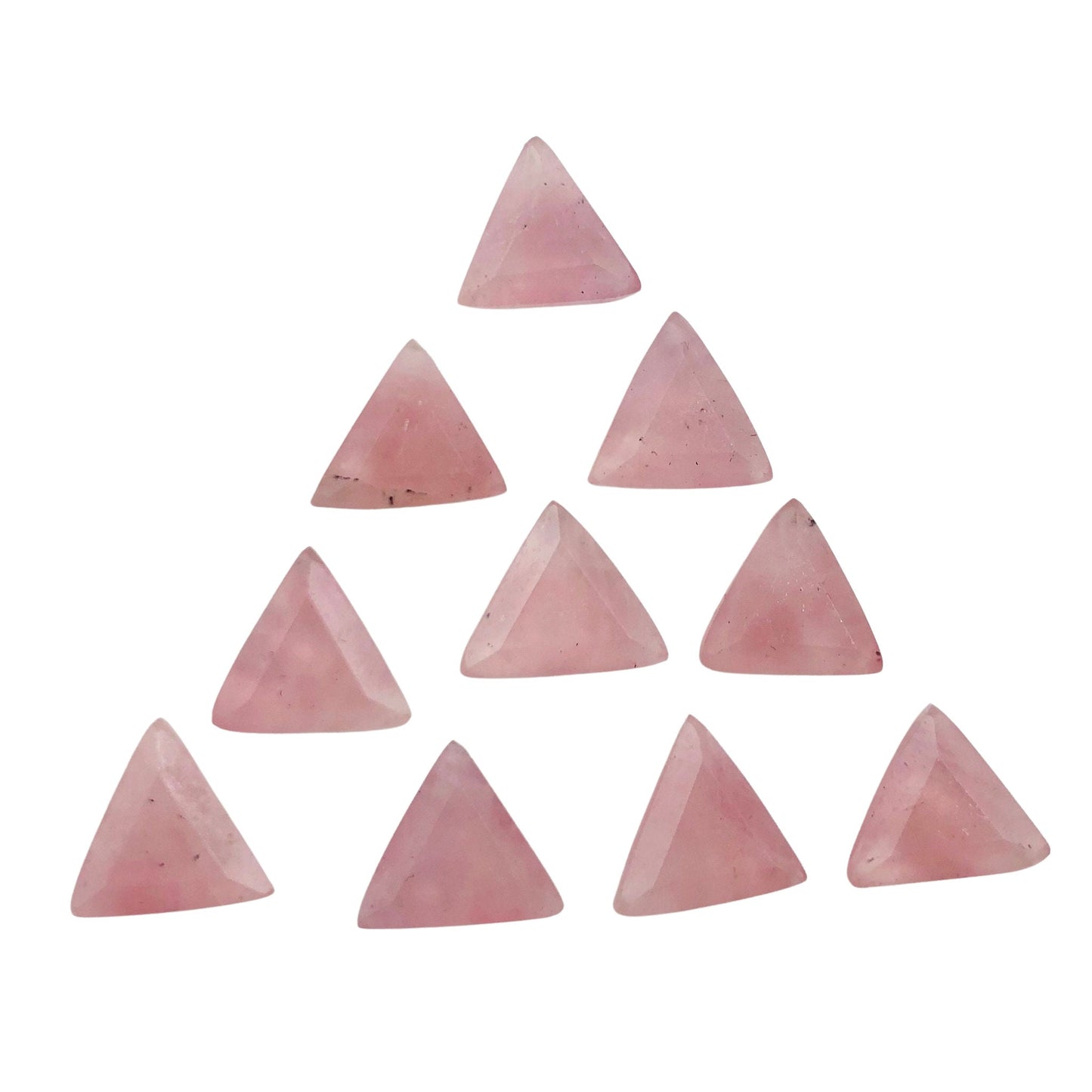 5 Pieces Natural Rose Quartz Faceted Triangle Shape Gemstone Briolette, Rose Quartz Faceted Fancy Shape Briolette, SKU- BBI933