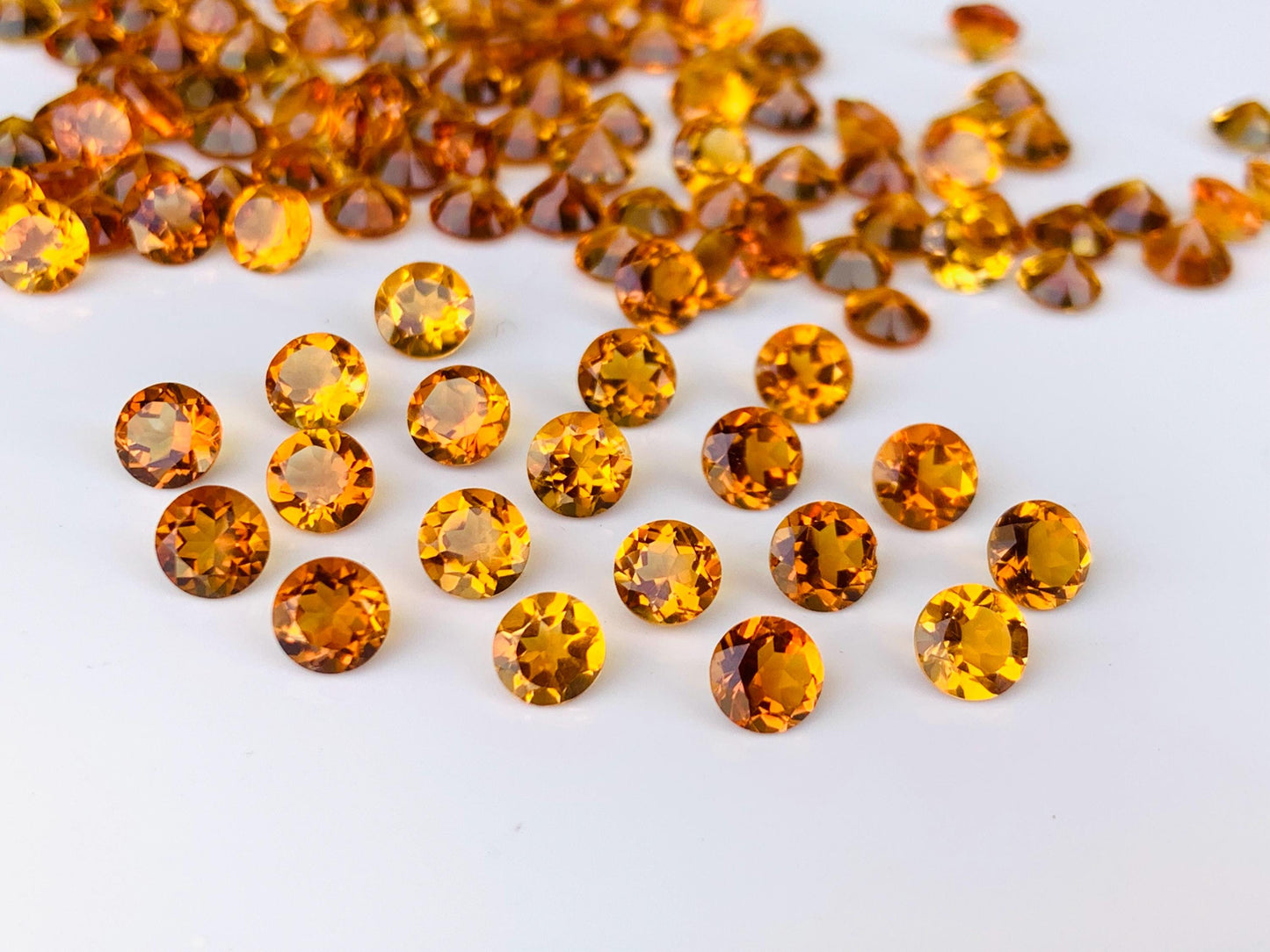 Natural Citrine Faceted Round Shape Cut Stone CALIBRATED Loose Stone Cut Round Jewelry Making Semi Precious Cut stone for ring gift for her