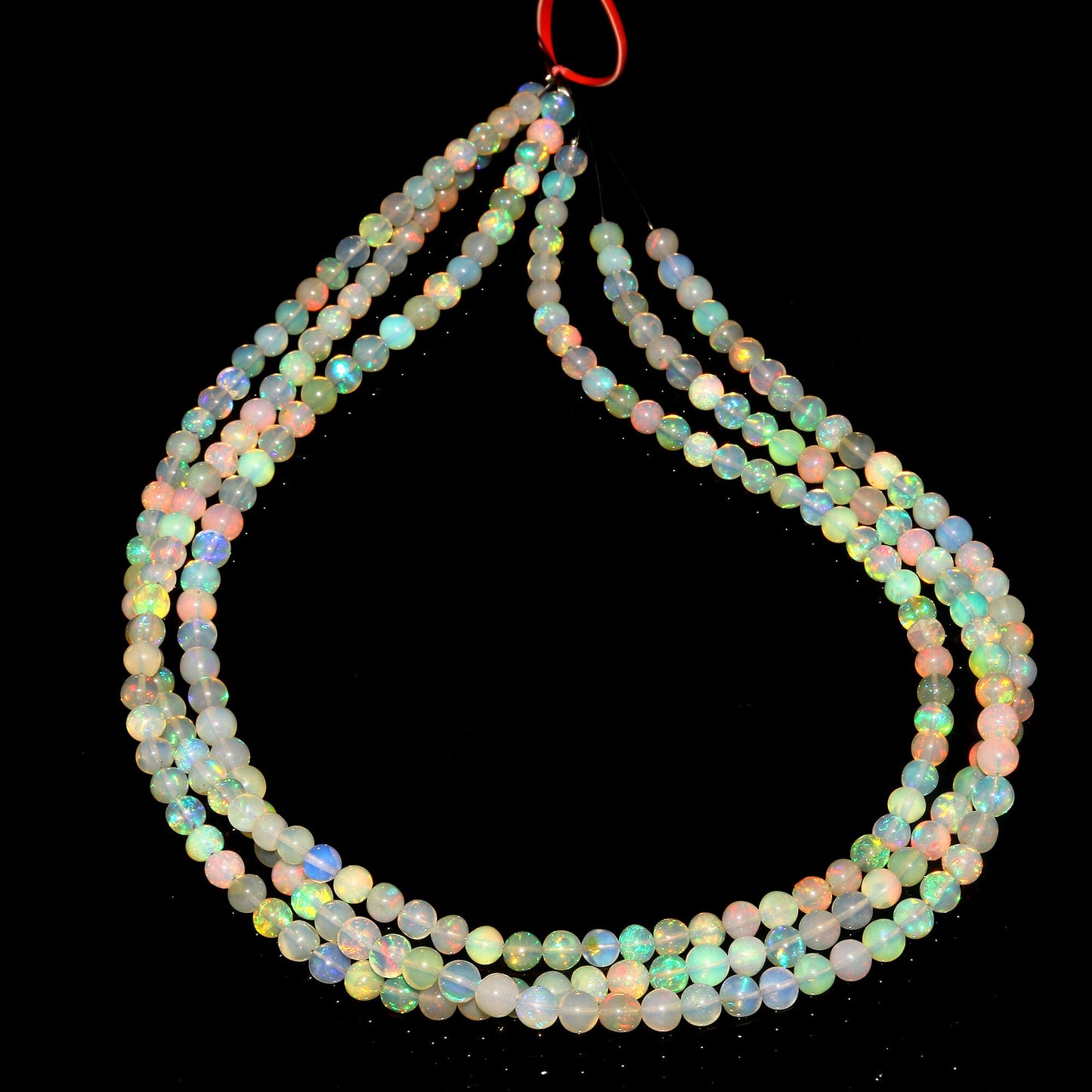 AAA Ethiopian Fire Opal Smooth Round Ball Beads 4mm–6mm