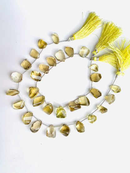 Natural Bear Quartz Faceted Free form shape tumble Gemstone Side Drill Beads Uneven Shape Nugget beads for jewelry making gift for her
