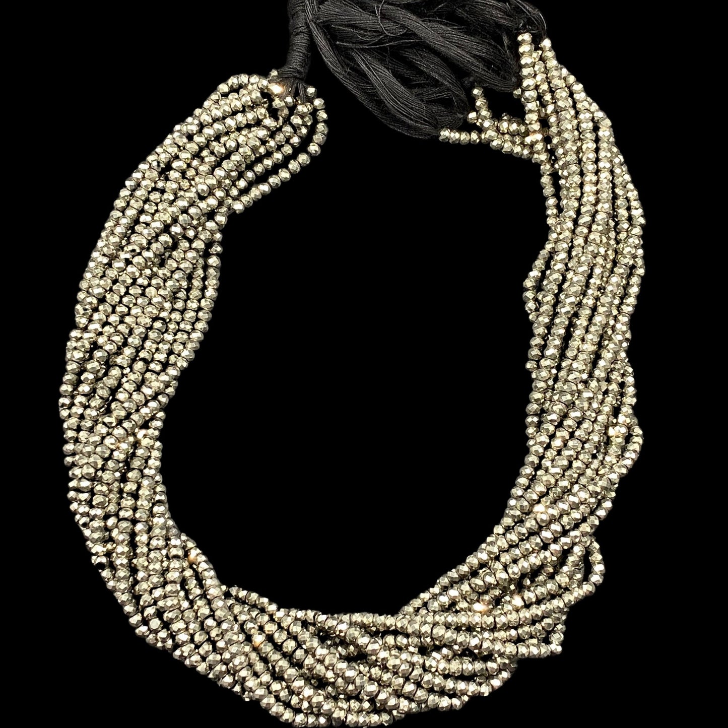 Natural Pyrite Faceted Rondelle Gemstone beads , Natural Pyrite Rondelle Beads , Faceted Diamond Cut Gemstone , 3mm  13"inch SKU- BBI1553