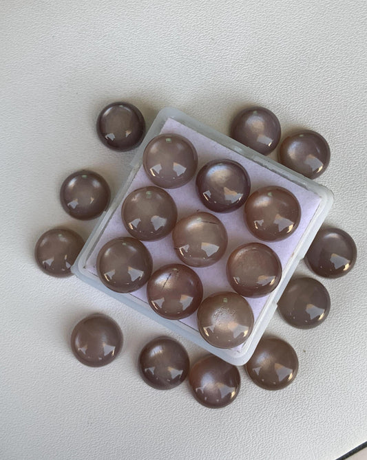 Natural Chocolate Moonstone Smooth Round Gemstone Cabochon, CALIBRATED Loose Stone Cab, Round Jewelry Making Cabochon Semi Precious Cabochon