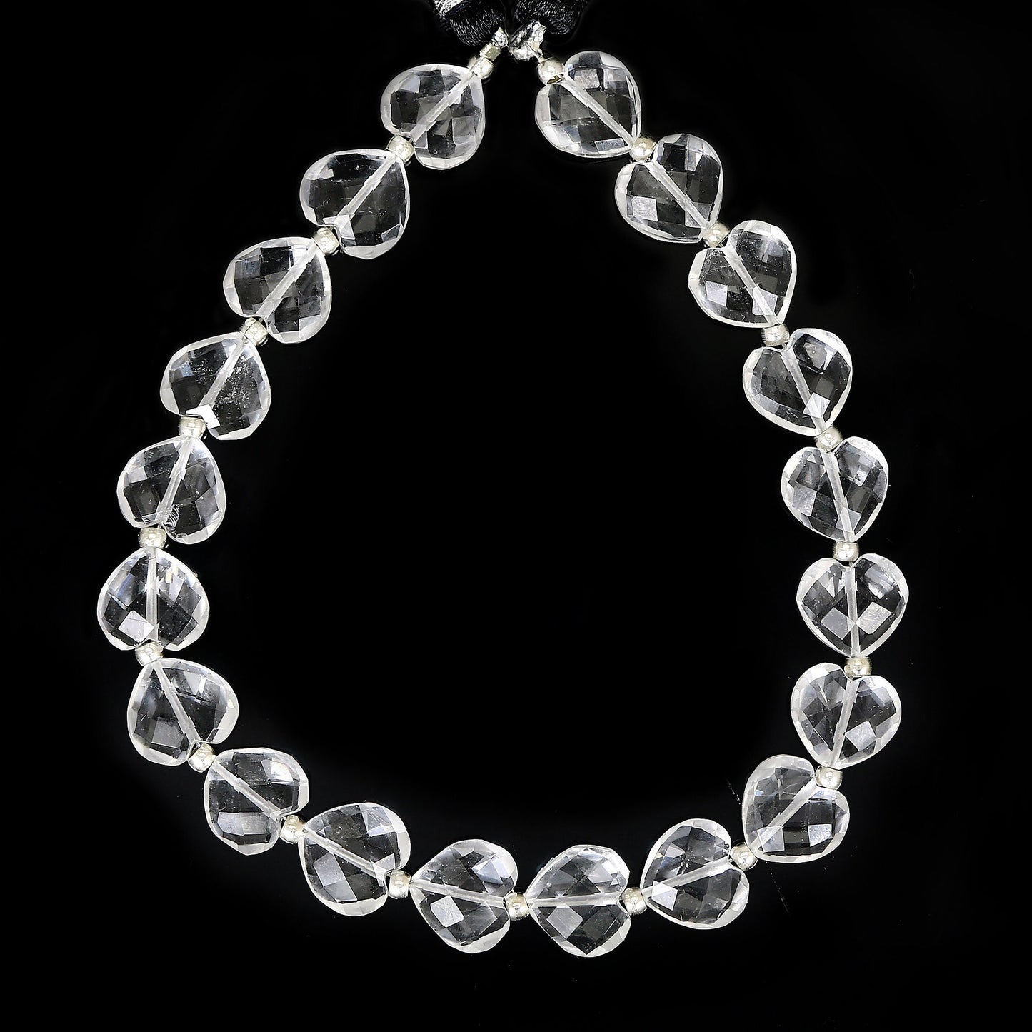 19 pcs Natural Crystal Quartz Carved Heart shape Gemstone Briolette Beads | Beads For Jewelry | Wholesale Gemstone beads BBI341
