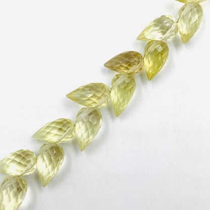 4 Inches Natural Lemon Quartz Buds Briolette Beads Lemon Quartz Gemstone Faceted Flower Buds Size 5X9mm To 6X10mm Lemon Drops jewelry making
