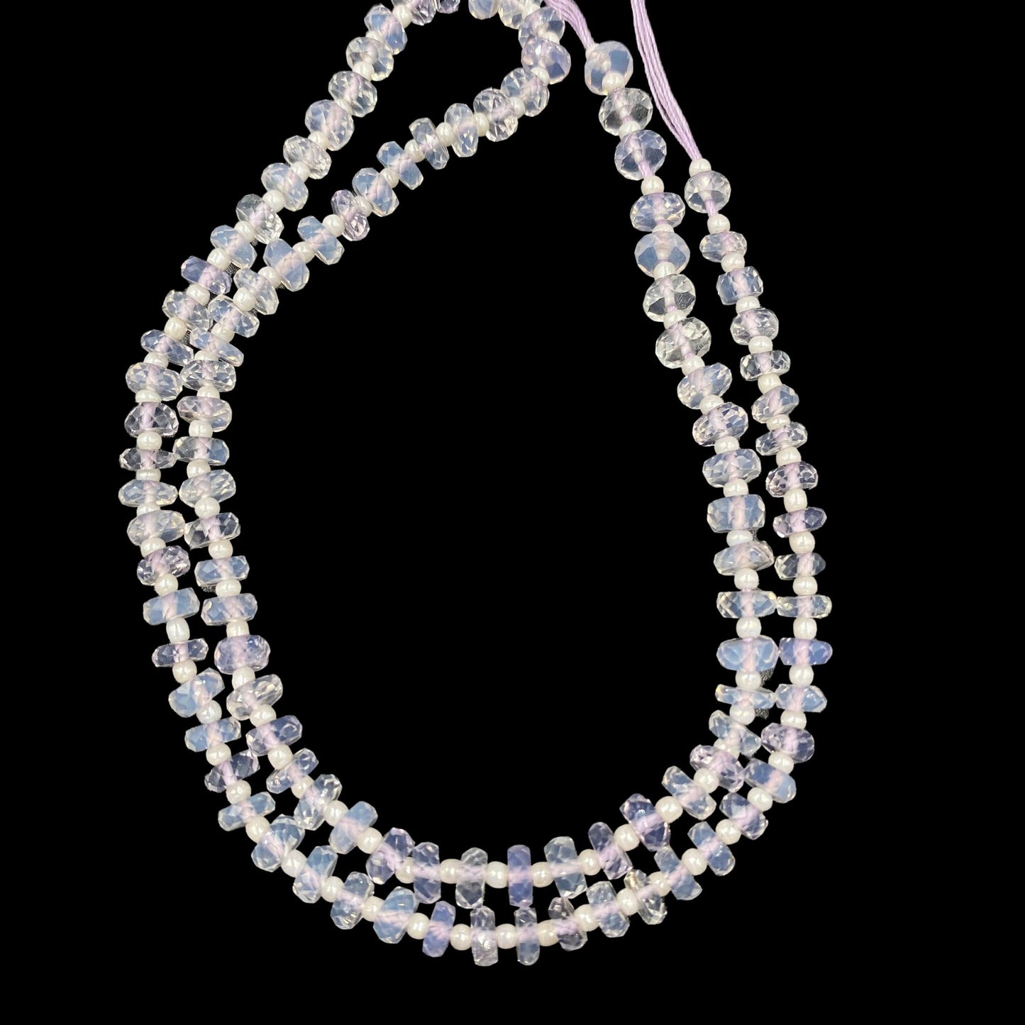 Natural Lavender quartz Tyre Shape Faceted Gemstone Beads Briolettes , Purple Blue Lavendar quartz Beads , 4mm To 5mm 16 inch, SKU- BBI551