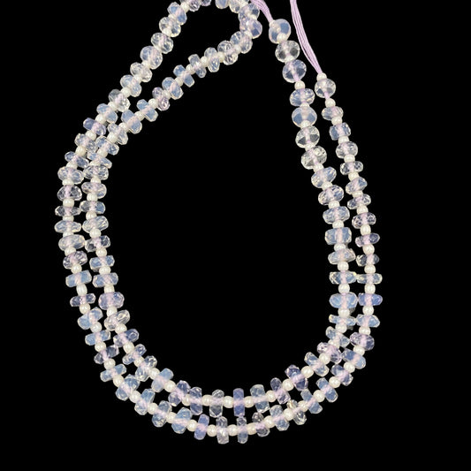 Natural Lavender quartz Tyre Shape Faceted Gemstone Beads Briolettes , Purple Blue Lavendar quartz Beads , 4mm To 5mm 16 inch, SKU- BBI551