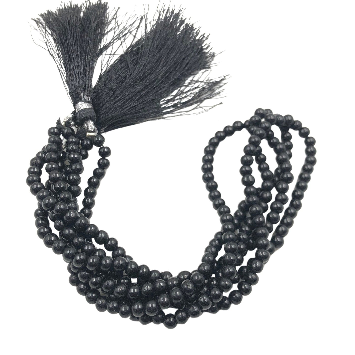 Black Onyx 4mm Smooth Round Beads | Natural Gemstone Jewelry Beads