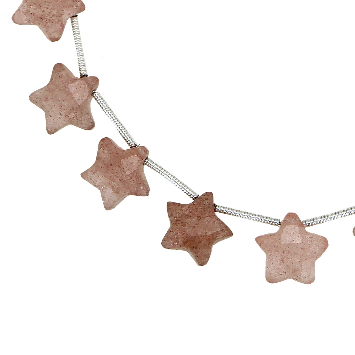 15 pcs Natural Strawberry Quartz Faceted Star Gemstone Beads, 10mm Carved Star shape jewelry , Strawberry Quartz Gemstone Jewelry .