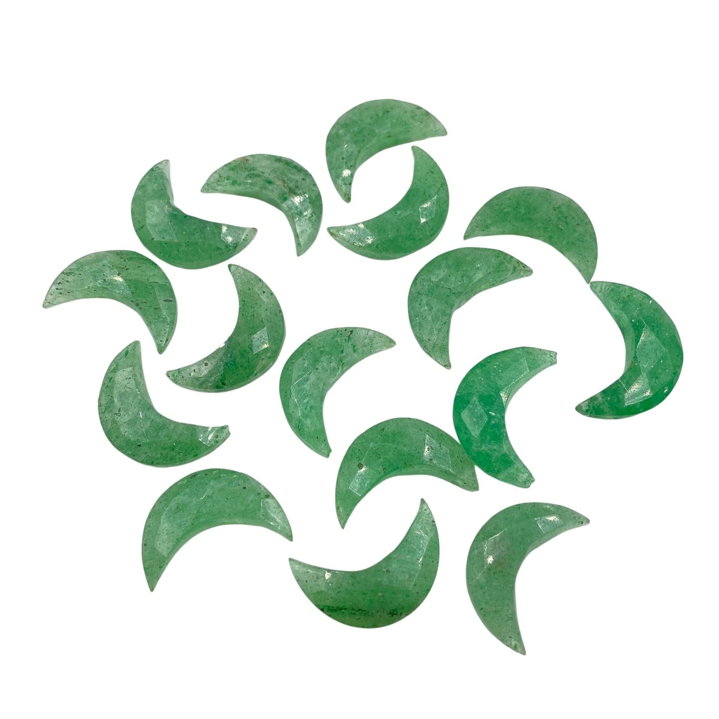 16 Pieces Natural Green strawberry quartz, Crescent moon shape gemstone, carving gemstone, natural gemstone,moon shape gemstone, size 7x18mm