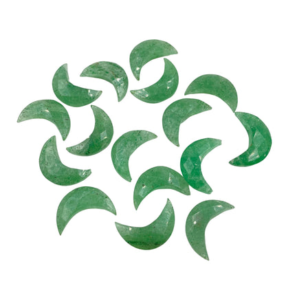 16 Pieces Natural Green strawberry quartz, Crescent moon shape gemstone, carving gemstone, natural gemstone,moon shape gemstone, size 7x18mm