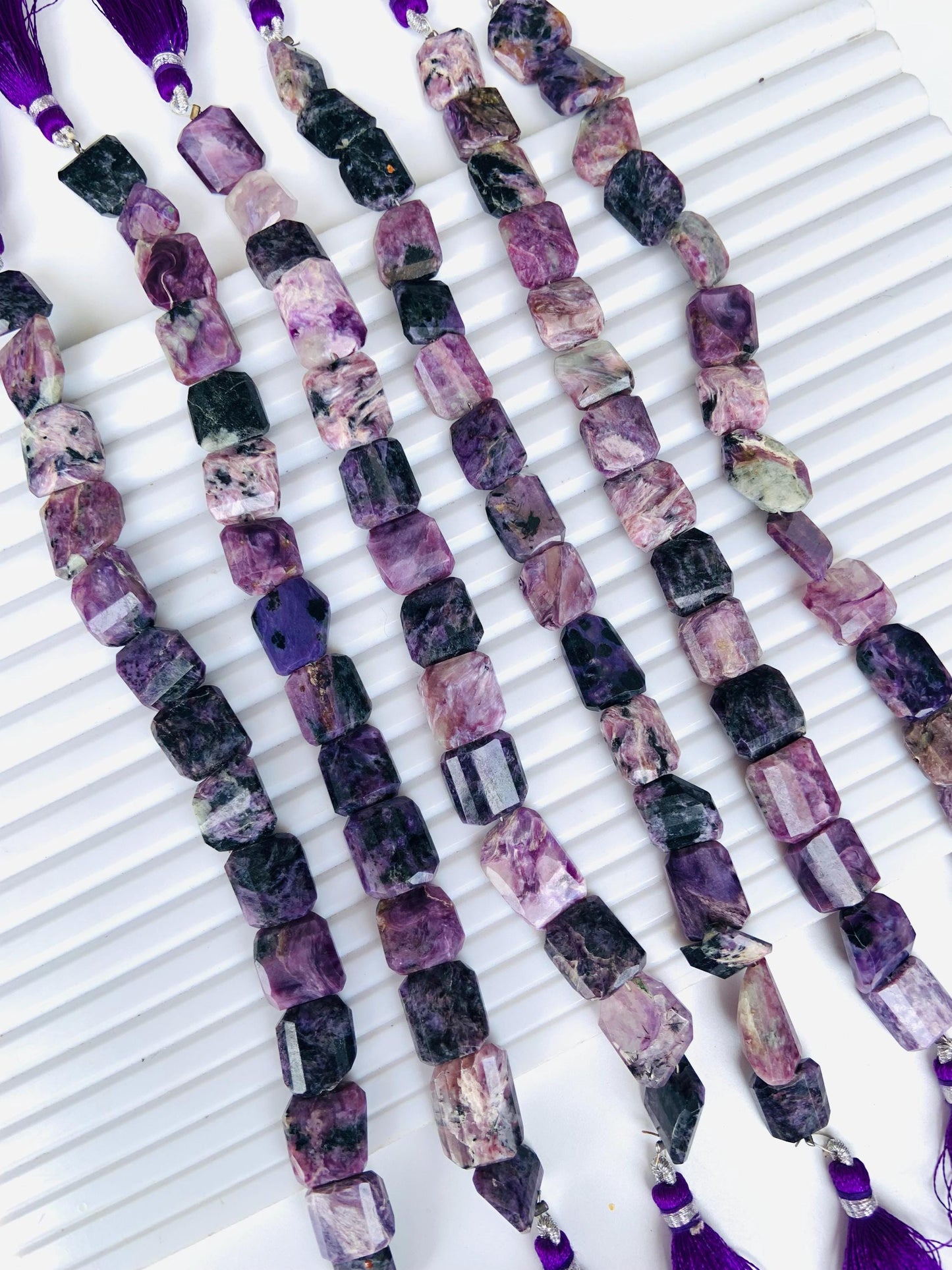 7 Inch Natural Charoite Fancy Shape Nugget beads Gemstone Briolette Charoite tumble Stones Faceted Gemstone Beads size 11x12mm gift for her