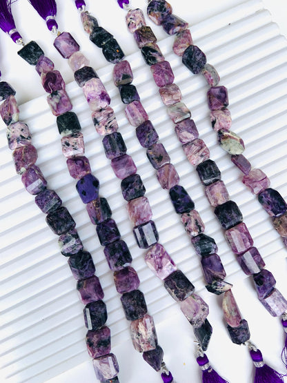 7 Inch Natural Charoite Fancy Shape Nugget beads Gemstone Briolette Charoite tumble Stones Faceted Gemstone Beads size 11x12mm gift for her