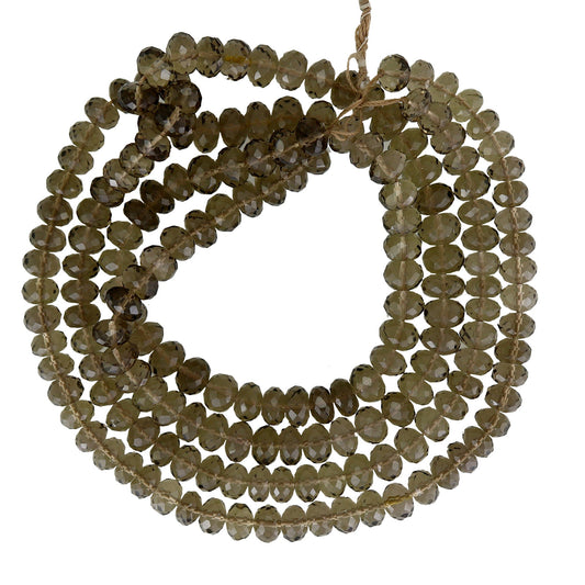 Smoky Quartz Faceted Roundel Beads , Smoky Quartz Gemstone Roundel , Smoky quartz Beads,Smoky Quartz Facetted Beads, 6mm -7mm  SKU-BBI646