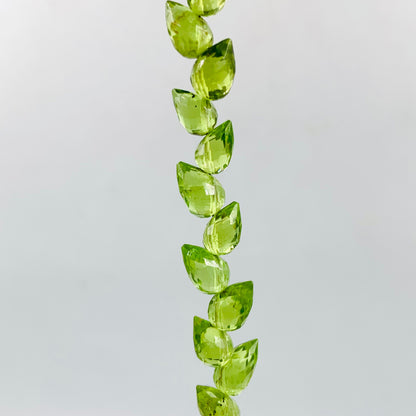 30 Pcs Natural Peridot Faceted Pear Briolette Beads | 5.5x8mm Gemstone Drops