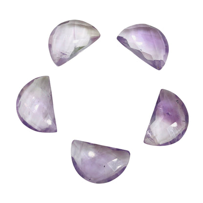 2 Pieces Natural Pink Amethyst D" Shape Gemstone, Size 10mmx16mm, Half Moon Shape Gemstone , Earring Components, Loose Gemstone, SKU-BBI221