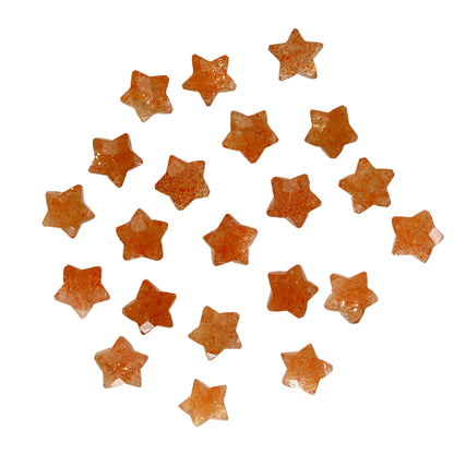 Natural Orange Sunstone Hand Carved Star Shape Briolette Gemstone 10mm