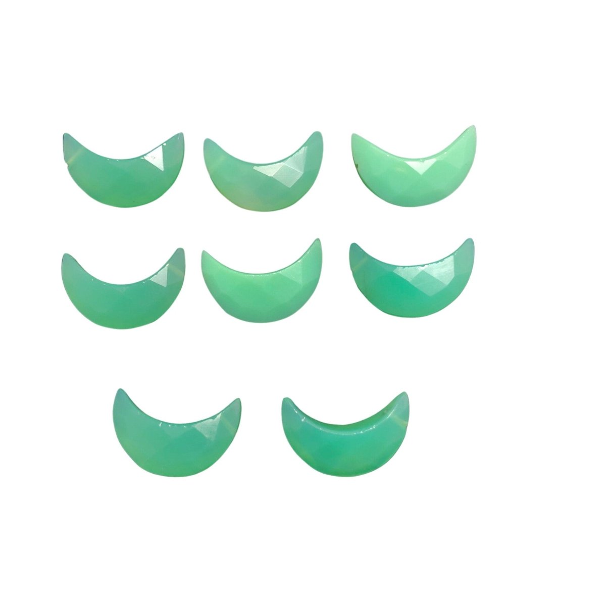 2 Pcs Chrysoprase Crescent Moon Gemstone | Natural Carved Stone | BBI038 - BeadsBoatInc