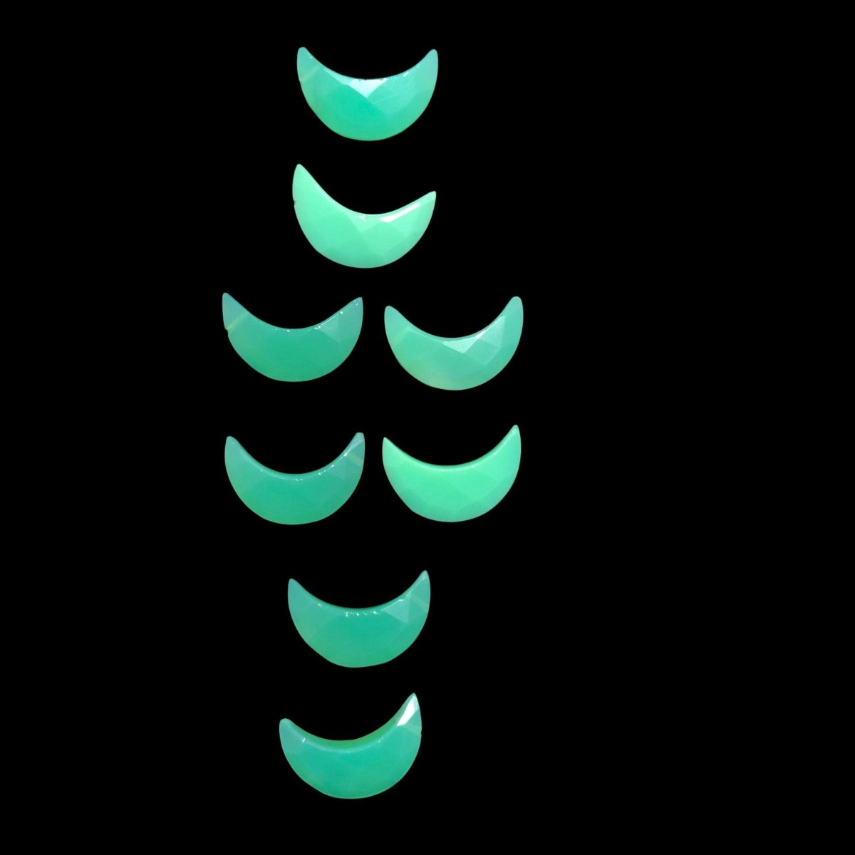 2 Pcs Chrysoprase Crescent Moon Gemstone | Natural Carved Stone | BBI038 - BeadsBoatInc