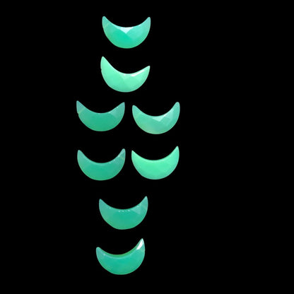 2 Pcs Chrysoprase Crescent Moon Gemstone | Natural Carved Stone | BBI038 - BeadsBoatInc