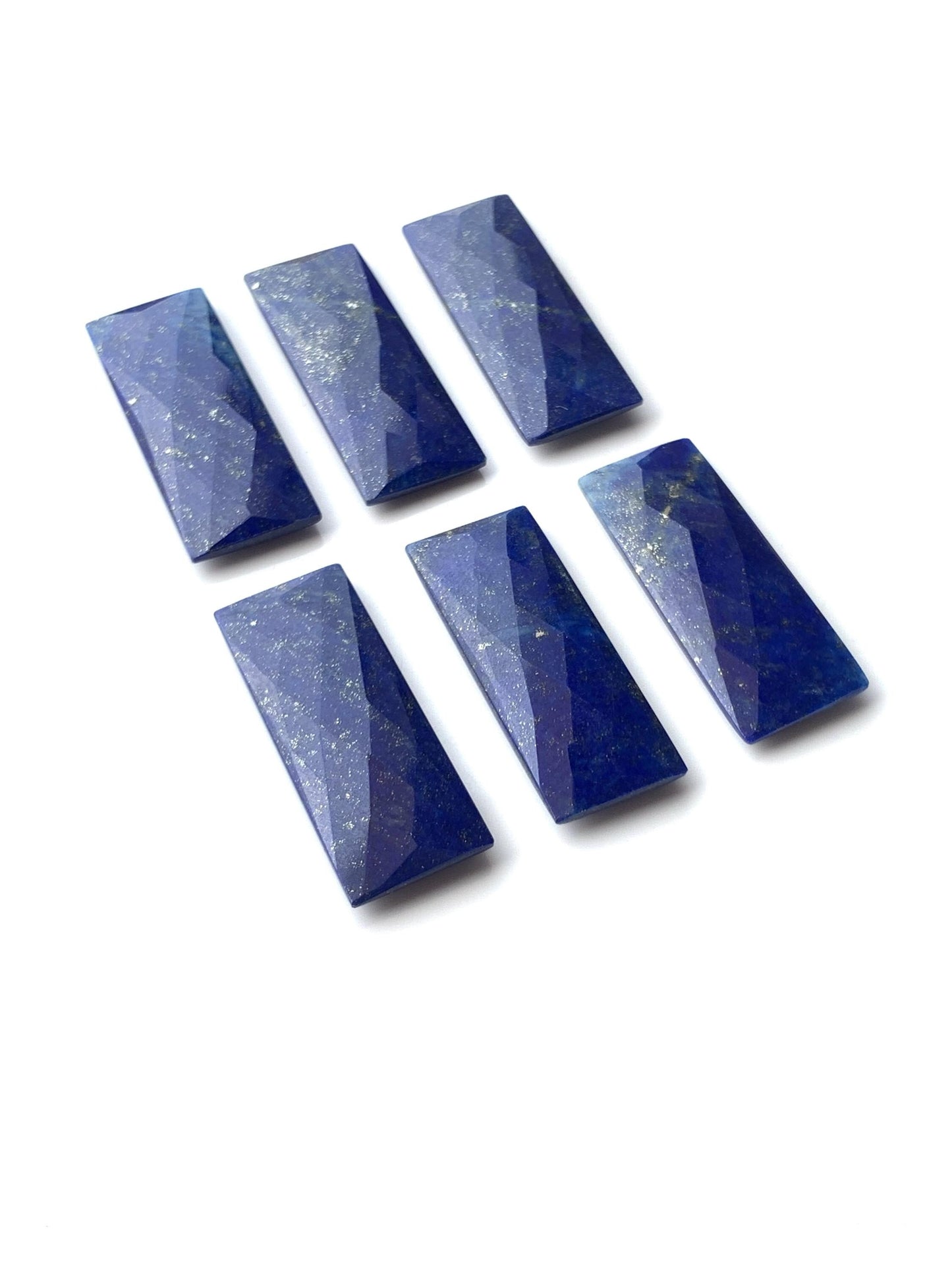6 Pieces Natural Lapis Lazuli faceted Rectangle Shape face drill Gemstone beads, Size 12x60mm Earring making gemstone briolette gift for her