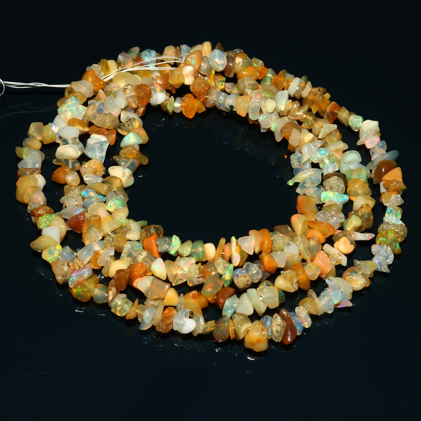 Ethiopian Opal Chip Beaded Necklace | Multi Smooth Opal Healing Jewelry