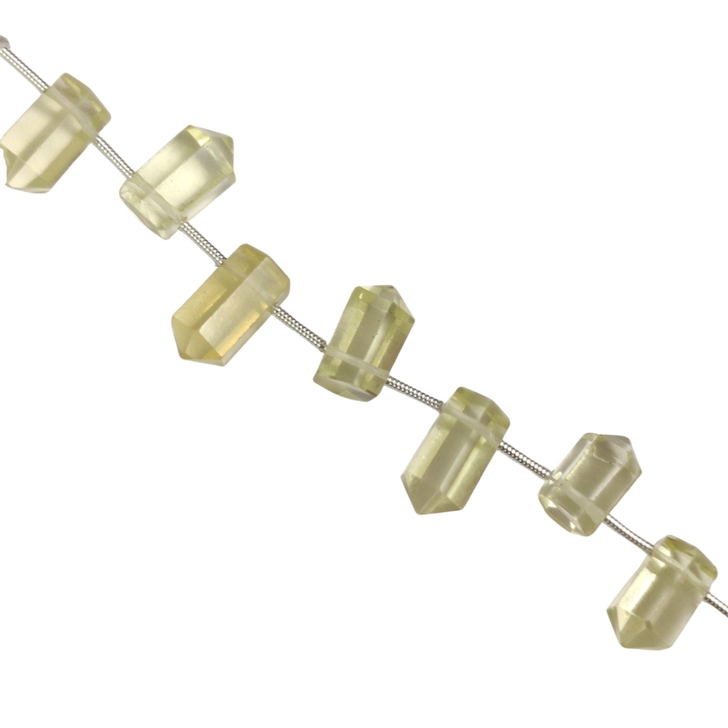 Natural Lemon Quartz Beaded Necklace – Faceted 6x12mm, 10-Pack
