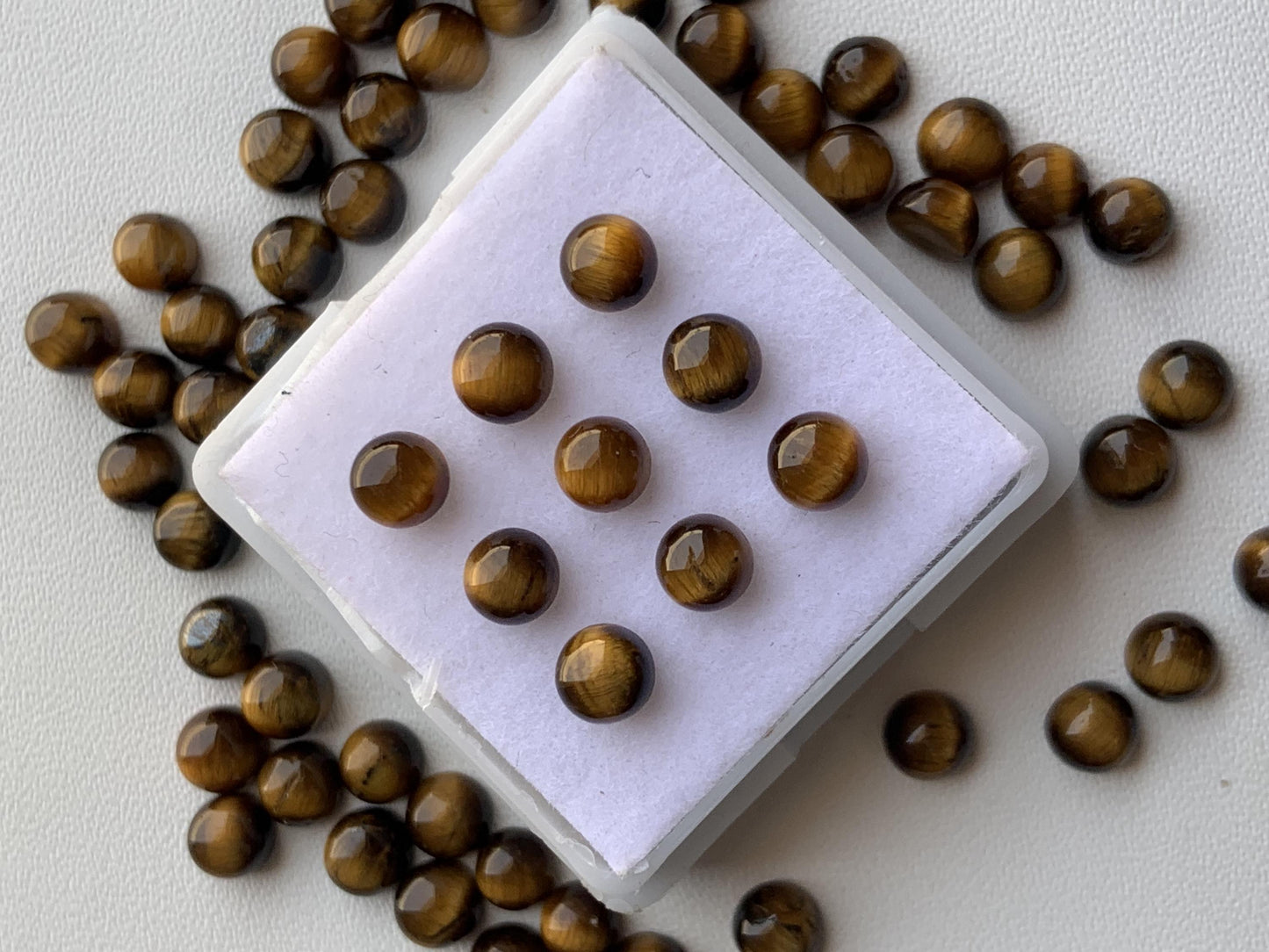 Natural Tiger Eye Smooth Round Gemstone Cabochon, CALIBRATED Loose Stone Cab, Round Jewelry Making Cabochons Semi Precious Cabochon for ring