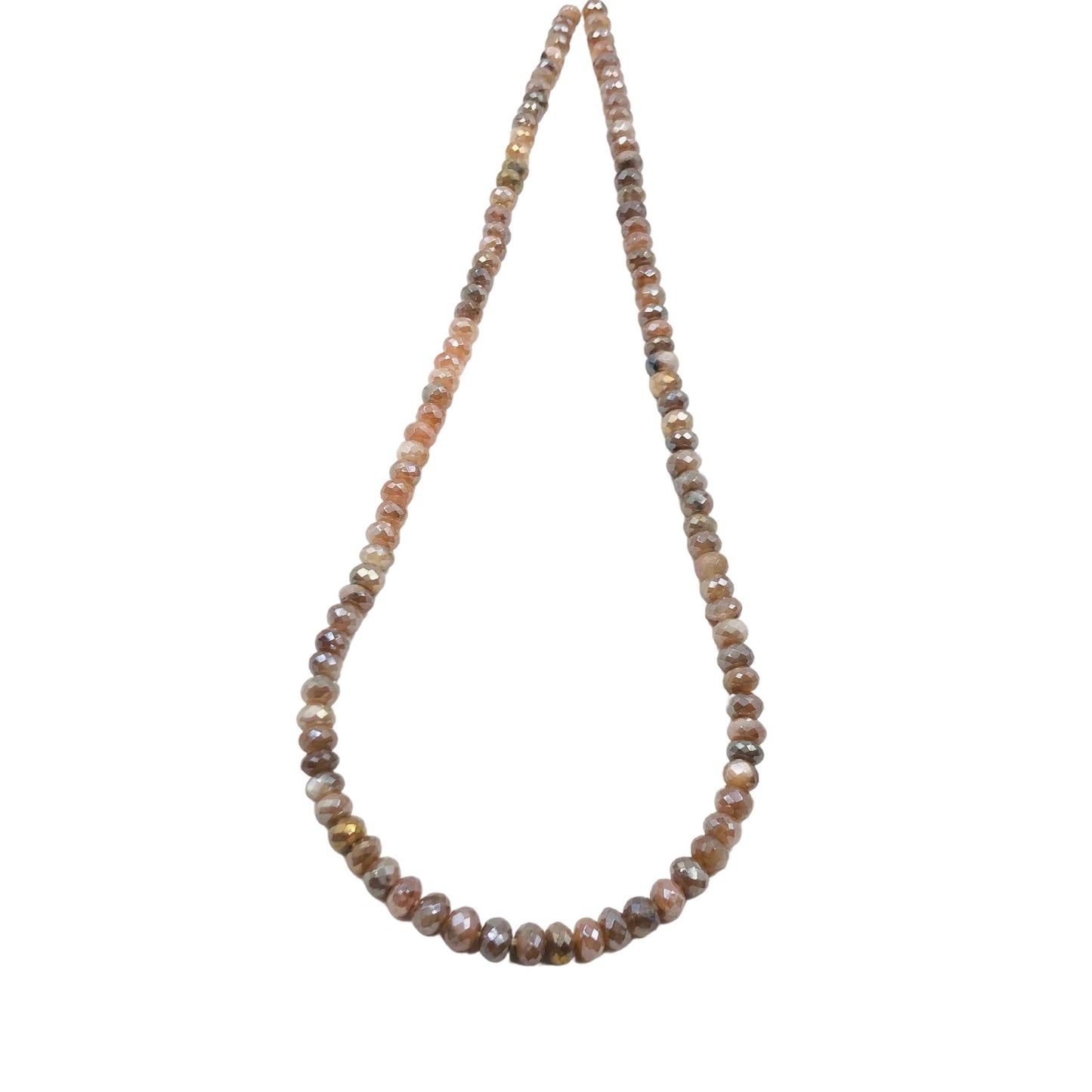 AAA Quality Natural Chocolate Moonstone Silver Coating Rondelle Beads, Faceted Rondelle Beads Briolette, Jewelry Making, SKU - BBI509