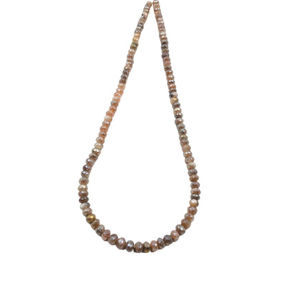 AAA Quality Natural Chocolate Moonstone Silver Coating Rondelle Beads, Faceted Rondelle Beads Briolette, Jewelry Making, SKU - BBI509